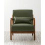 Mid-Century Modern Accent Armchair with Rubberwood Frame