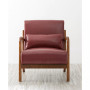 Mid Century Modern Leatherette Accent Armchair with Rubberwood Frame, 30"