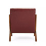 Mid Century Modern Leatherette Accent Armchair with Rubberwood Frame, 30"