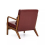 Mid Century Modern Leatherette Accent Armchair with Rubberwood Frame, 30"