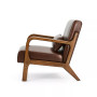 Mid Century Modern Leatherette Accent Armchair with Rubberwood Frame, 30"