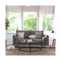 Carthage Upholstered Mid-Century Modern Pocket Spring Sofa With Wooden Legs And Removable Back Cushions
