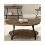 Denise 47" Oval Wood and Metal Cocktail Table