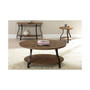 Denise 47" Oval Wood and Metal Cocktail Table