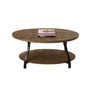 Denise 47" Oval Wood and Metal Cocktail Table