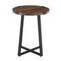 18" Metal Wrap Round Side Table - Dark Walnut
