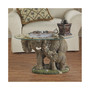 Elephant's Majesty Glass-Topped Cocktail Table