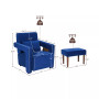 Modern Berber Fleece Single Sofa Chair Ottoman & Waist Pillow