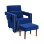 Modern Berber Fleece Single Sofa Chair Ottoman & Waist Pillow