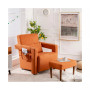 Modern Berber Fleece Single Sofa Chair Ottoman & Waist Pillow