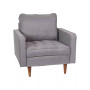 Garibaldi Mid-Century Modern Armchair With Tufted Upholstery & Solid Wood Legs