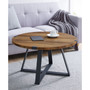 30" Metal Wrap Round Coffee Table - Rustic Oak/Black