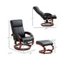 Recliner Chair with Ottoman, Electric Faux Leather Recliner with 10 Vibration Points and 5 Massage Mode, Reclining Chair with Remote Control, Swivel Wood Base and Side Pocket, Black