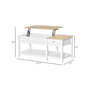 Lift-up Coffee Table Hidden Storage Compartment, Dining, Tea Table, Oak