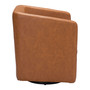30" Metal, Polyurethane Brooks Swivel Base Accent Chair