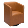 30" Metal, Polyurethane Brooks Swivel Base Accent Chair