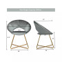 Modern Velvet Accent Chair Upholstered Vanity Chair