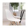 Elton Series Polypropylene Accent Chair With Metal Braced Wooden Legs