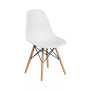 Elton Series Polypropylene Accent Chair With Metal Braced Wooden Legs