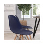 Elton Series Polypropylene Accent Chair With Metal Braced Wooden Legs