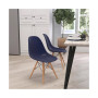 Elton Series Polypropylene Accent Chair With Metal Braced Wooden Legs