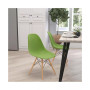 Elton Series Polypropylene Accent Chair With Metal Braced Wooden Legs