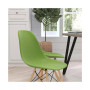 Elton Series Polypropylene Accent Chair With Metal Braced Wooden Legs