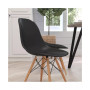 Elton Series Polypropylene Accent Chair With Metal Braced Wooden Legs