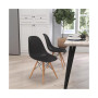 Elton Series Polypropylene Accent Chair With Metal Braced Wooden Legs