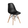 Elton Series Polypropylene Accent Chair With Metal Braced Wooden Legs