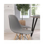 Elton Series Polypropylene Accent Chair With Metal Braced Wooden Legs