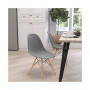Elton Series Polypropylene Accent Chair With Metal Braced Wooden Legs