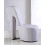 Jenna High Heel Faux Leather Crystal Studs Shoe Chair