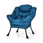 Modern Polyester Fabric Lazy Chair Single Sofa Chair w/Side Pocket