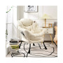 Modern Polyester Fabric Lazy Chair Single Sofa Chair w/Side Pocket