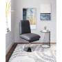 35" Steel, Polyurethane Rory Swivel Accent Chair