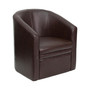 Leather Barrel-Shaped Guest Chair