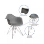 Plastic Accent Dining Chair With Arms And Chrome Base