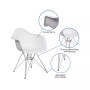 Plastic Accent Dining Chair With Arms And Chrome Base