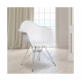 Plastic Accent Dining Chair With Arms And Chrome Base