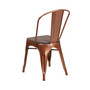 Metal Stackable Chair with Wood Seat, 20"L x 17.75"W x 33.5"H