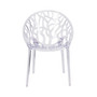 Transparent Oval Shaped Stacking Side Chair With Artistic Pattern Design