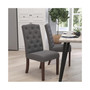 Audley Mid-Back Tufted Parsons Chair With Wooden Legs