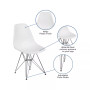 Plastic Accent Dining Chair With Chrome Base
