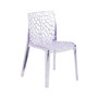 Transparent Stacking Side Chair With Artistic Pattern Design