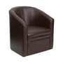 Brown LeatherSoft Barrel-Shaped Guest Chair