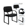 Leather Executive Side Reception Chair With Sled Base