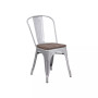 Metal Stackable Chair with Wood Seat, 18"W x 20"D x 33"H