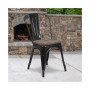 Metal Stackable Chair with Wood Seat, 18"W x 20"D x 33"H