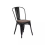 Metal Stackable Chair with Wood Seat, 18"W x 20"D x 33"H